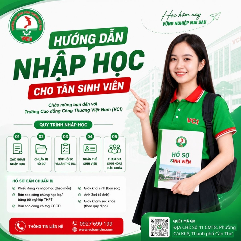 Hướng dẫn nhập học tại Trường Cao đẳng Công thương Việt Nam - Địa điểm Cần Thơ